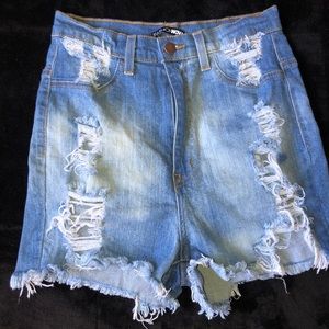 Fashion Nova high rise ripped shorts